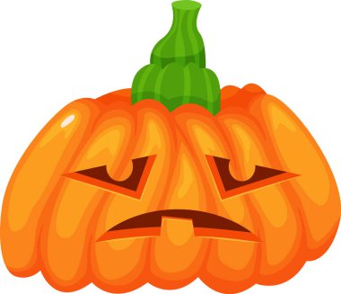 Üzücü oyulmuş yeşil saplı Cadılar Bayramı balkabağı, negatif duyguları aktarmak, ürkütücü ve komik Cadılar Bayramı projelerine mükemmel bir ilave olarak hizmet eder, şenlikli tasarımlar ve kutlamalar