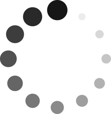 Dairesel ilerleme göstergesi yavaş yavaş kaybolan çemberler, bekleme süresi, beklenti ve işlemin tamamlanmasını sembolize ederek devam eden işlemi temsil etmektedir.