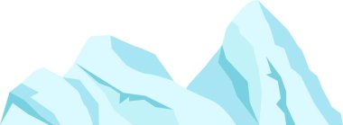 Şekillendirilmiş buzlu dağ silsilesini içeren minimalist vektör çizimi, el değmemiş bir kutup ortamında sükunet ve macera hissi uyandırıyor.