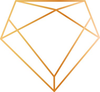 Geometrik altın gradyan çizgileri karmaşık bir şekilde elmas bir şekil oluşturuyor, lüks ve zarafet yayıyor, modern ve sofistike bir dokunuşla çeşitli tasarım projelerini geliştirmek için mükemmel.