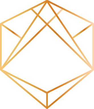 Altın çizgileri olan geometrik kristal soyut bir şekil oluşturur, özgeçmiş, dekorasyon ve modern tasarım projeleri için idealdir, zarafet ve karmaşıklığı temsil eder.