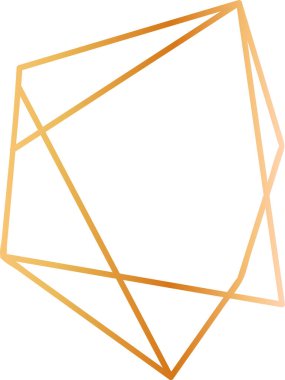 Kesişen çizgilerle geometrik altın şekiller soyut bir çokgen tasarım yaratır, çeşitli sanatsal uygulamalar için mükemmel modern ve zarif bir dekoratif element sunar