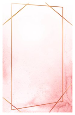 Hassas pembe suluboya yıkama yumuşak ve rüya gibi bir zemin yaratır, parlak bir altın geometrik çerçeve ile geliştirilir, modern zarafetin bir dokunuşu eklenir ve şık ve sofistike bir tasarım oluşturulur.