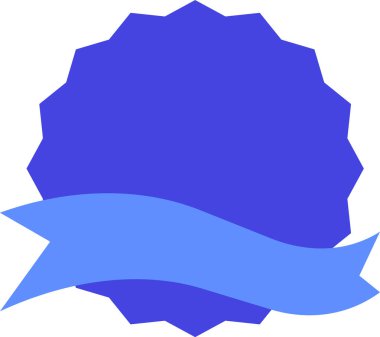 Kurdeleli mavi boş ödül rozeti başarıyı, başarıyı, kazananı, şampiyonu ve zaferi fotokopi uzayı ile basit ama zarif bir tasarımla kutluyor.