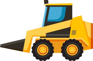 Skid dümen yükleyicisi bir inşaat alanında çalışıyor, güçlü kovasıyla toprağı ve malzemeleri hareket ettiriyor, çeşitli inşaat projelerinde faydasını gösteriyor