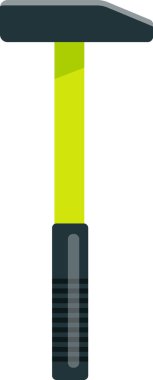 Fiberglas çekiç, ergonomik bir kabza sahip, temiz beyaz bir arka plana karşı dimdik duruyor, marangozluk ve onarım da dahil olmak üzere çeşitli inşaat ve manüel işler için mükemmel.