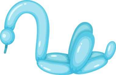 Şişmiş ve bükülmüş balondan hayvan kuğuyu andırıyor, beyaz arka planda zarifçe süzülüyor, neşeli ve kaprisli bir atmosfer yaratıyor kutlamalar ve neşe için mükemmel.