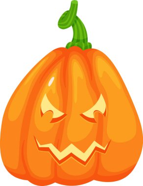 Şeytani bir yüzle oyulmuş balkabağı, parlayan gözler ve çarpık bir gövde Cadılar Bayramı için mükemmel bir dekorasyon. Ürkütücü ve şenlikli bir atmosfer yaratıyor.