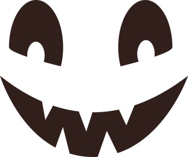 Minimalist vektör illüstrasyonunda büyük, anlamlı gözlerle oyulmuş bir Cadılar Bayramı kabağı ve neşeli, gülümseyen bir ağız tasarıma ürkütücü ama neşeli bir dokunuş eklemek için mükemmel.