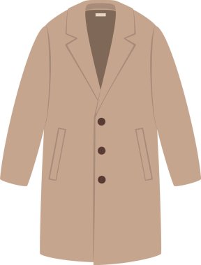 Kahverengi düğmeli ve yan cepli sıcak bej palto, soğuk mevsimler için modaya uygun ve zamansız bir dış giyim çözeltisi sunuyor.
