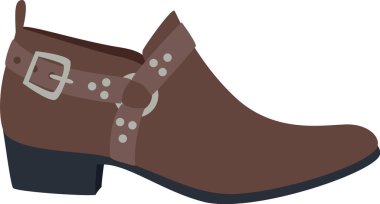 Çarpıcı bir toka ve göz alıcı metal çivili kahverengi deri çizme. Klasik ayakkabıları modern ve keskin bir yetenekle doldurup her türlü şık gardırobu güzelleştiriyor.