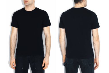 İzole edilmiş tişört modeli iki kenar görünüm