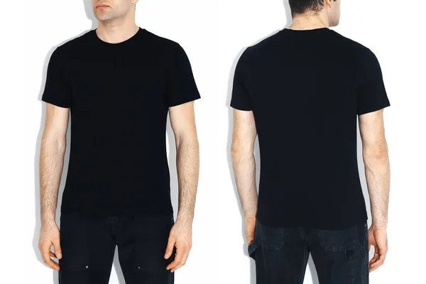 Odizolowana Koszulka Model Dwustronny Widok — Zdjęcie stockowe