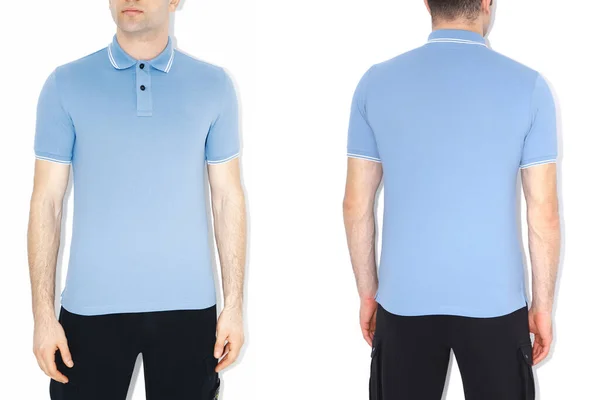 Isolerad Shirt Modell Två Sidovy — Stockfoto