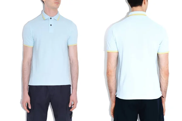 Isolerad Shirt Modell Två Sidovy — Stockfoto