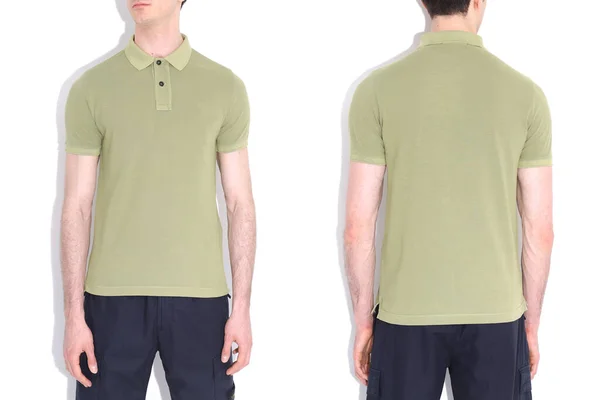 Απομονωμένο Shirt Μοντέλο Δύο Πλευρική Άποψη — Φωτογραφία Αρχείου