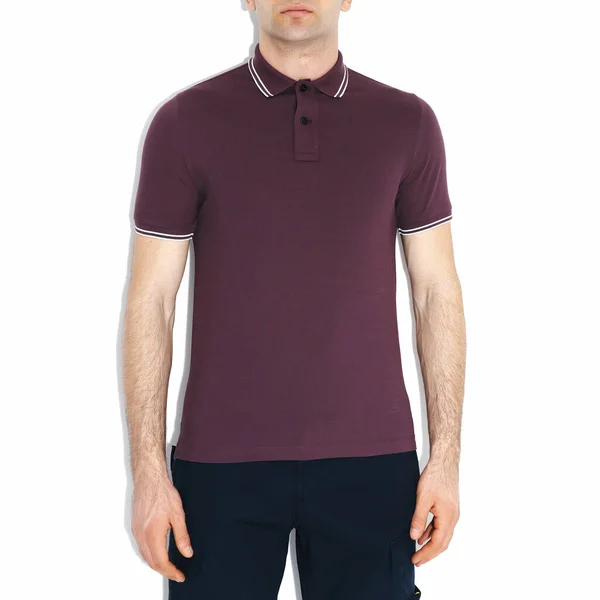 Isolerad Svart Shirt Modell Framifrån — Stockfoto
