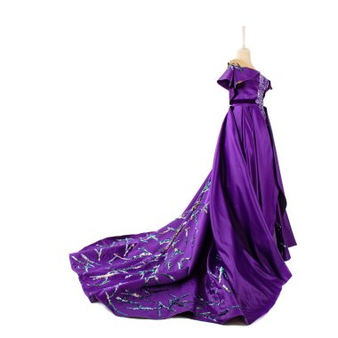 Gece elbisesi beyaz arka planda izole edilmiştir.