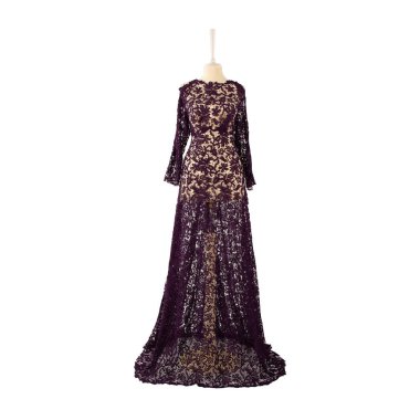 Gece elbisesi beyaz arka planda izole edilmiştir.