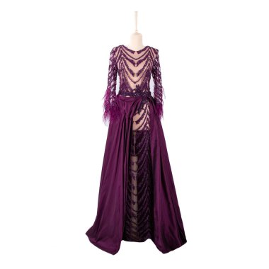 Gece elbisesi beyaz arka planda izole edilmiştir.