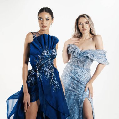 a model in an elegant evening dress 