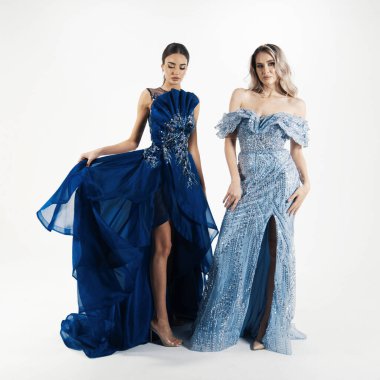 a model in an elegant evening dress 