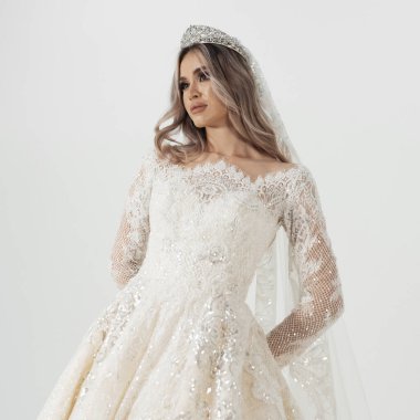 Elegant bride in a wedding dress