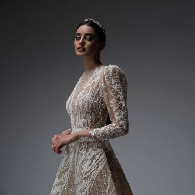 Elegant bride in a wedding dress