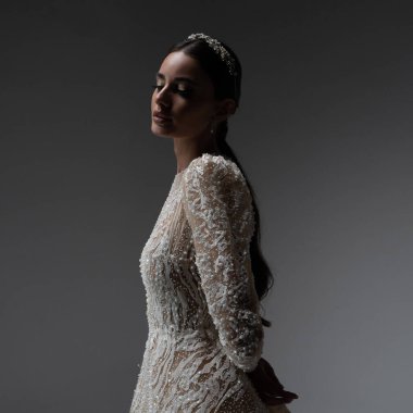 Elegant bride in a wedding dress