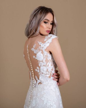 Elegant bride in a wedding dress