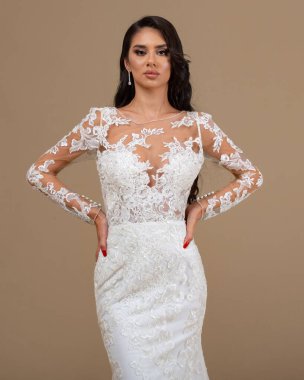 Elegant bride in a wedding dress