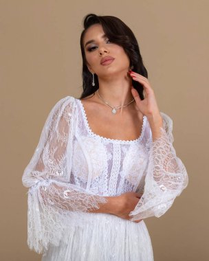 Elegant bride in a wedding dress