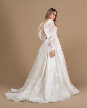 Elegant bride in a wedding dress