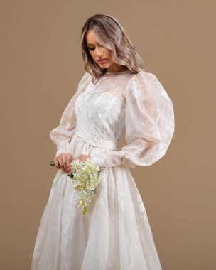 Elegant bride in a wedding dress