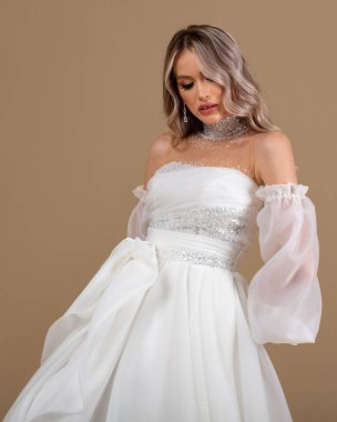 Elegant bride in a wedding dress