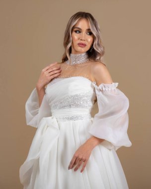 Elegant bride in a wedding dress