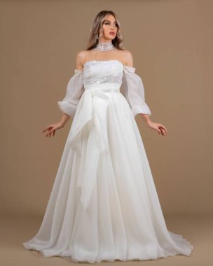 Elegant bride in a wedding dress