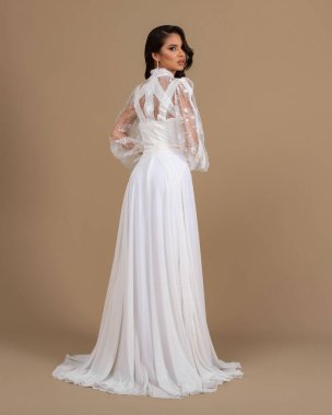 Elegant bride in a wedding dress