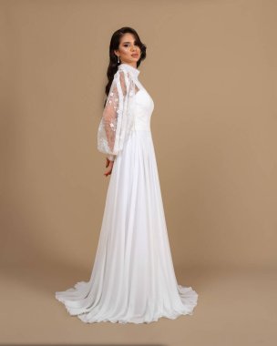 Elegant bride in a wedding dress