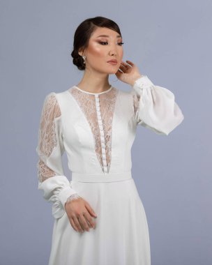 Elegant bride in a wedding dress