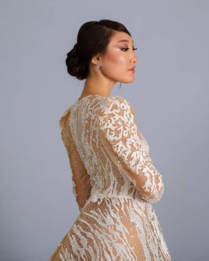 Elegant bride in a wedding dress