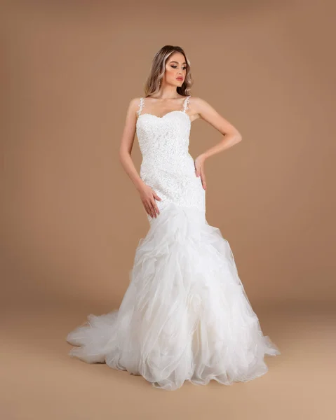 Elegant Bride Wedding Dress Stockfoto
