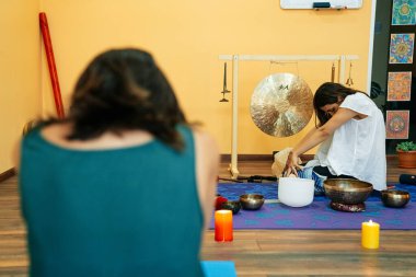 girls are engaged in yoga and spiritual practices