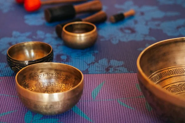 Tibetan singing bowl in sound therapy