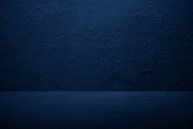 Eski grunge mavi beton desen duvar arkaplanı vignette ile