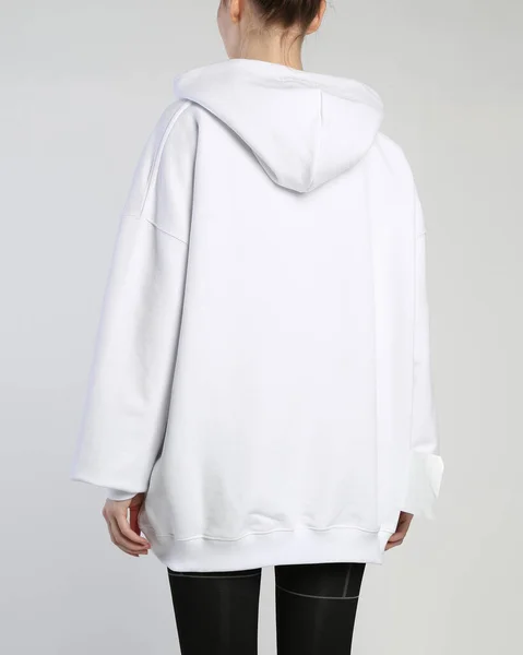 Women Hoodie Model White Background Isolated — 图库照片