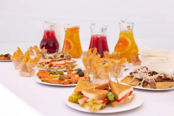 Various Snacks Table — Stock Photo, Image