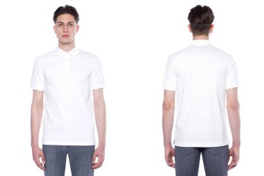 Beyaz bir tişörtün modeli.