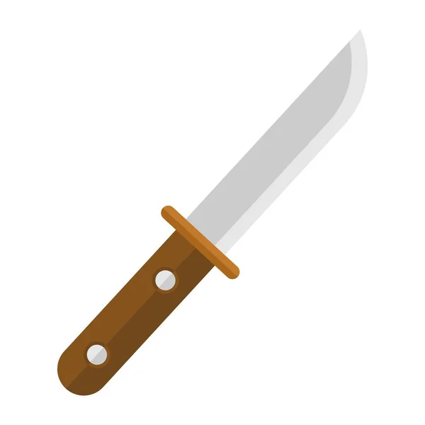 Icône Couteau Dans Style Plat Isolé Sur Fond Blanc Illustration — Image vectorielle