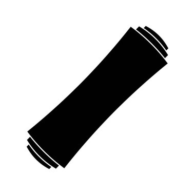 Yuvarlanan kağıt simgesi beyaz arkaplanda izole edildi. Vektör illüstrasyonu